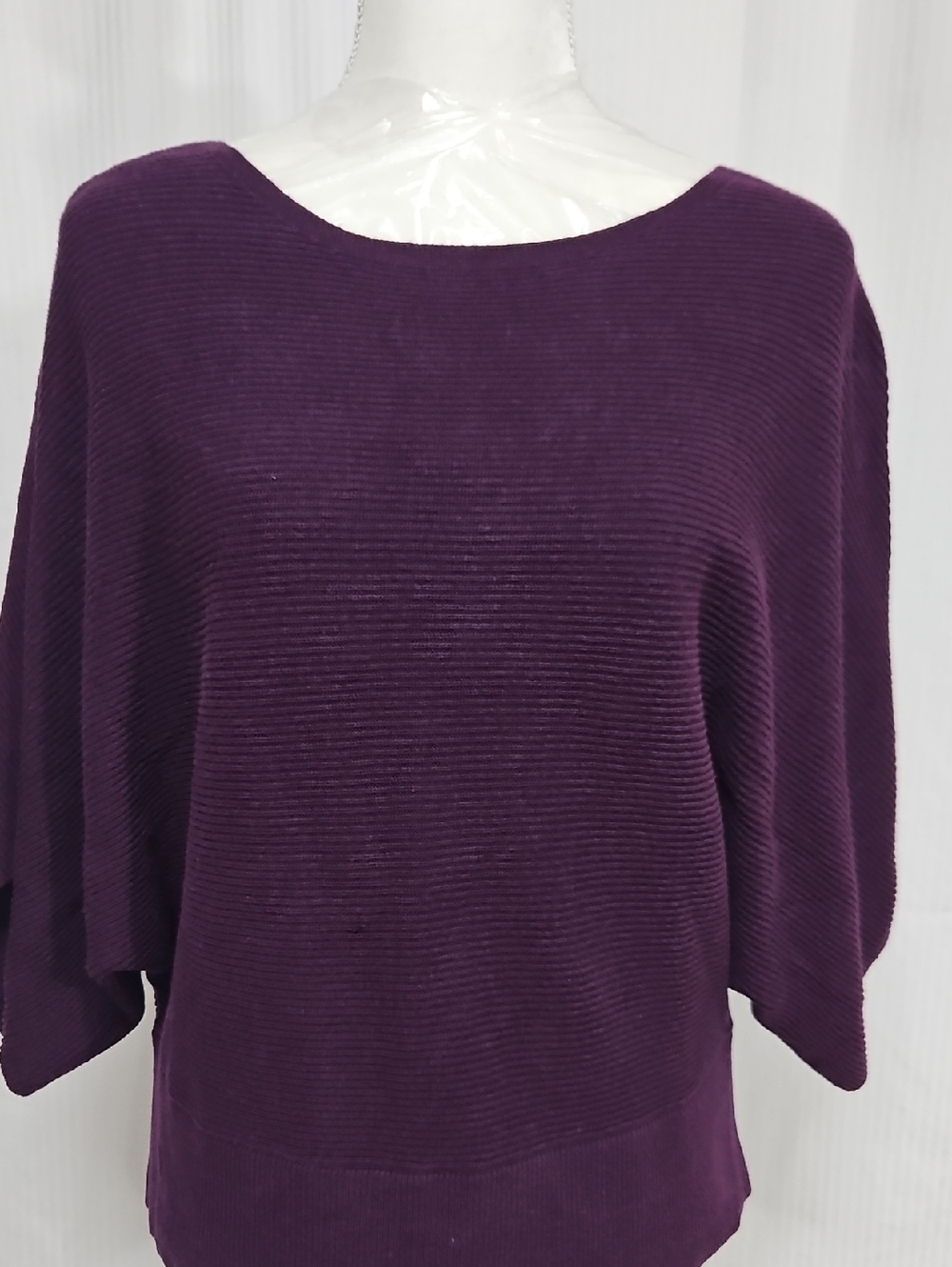 Tommy Bahama Purple Ribbed Knit Boatneck Sweater